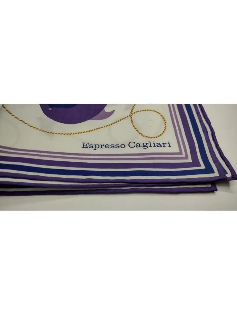 Vintage Espresso Cagliari Purple Dolphin Handkerchief Cotton Fine Design 16 x 17